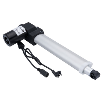 White cylindrical device with black connectors on a white background