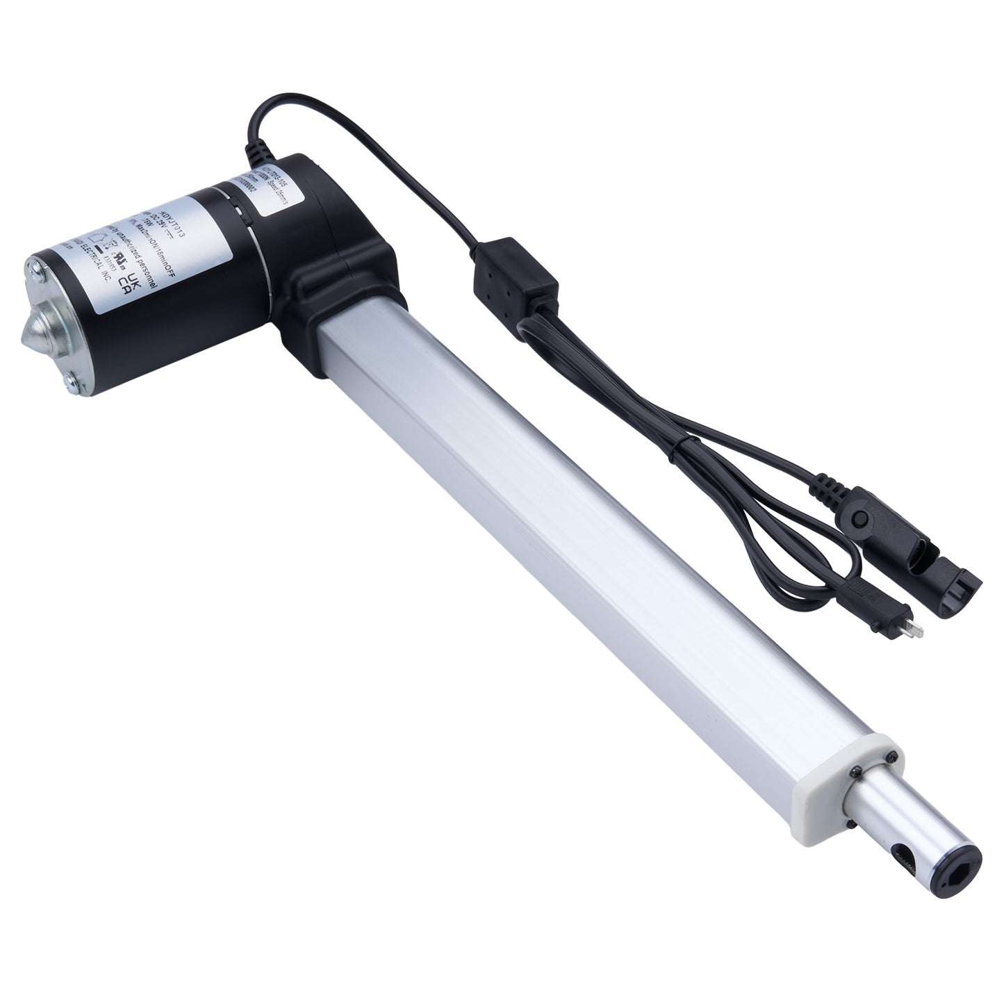 Linear actuator with cable on a white background