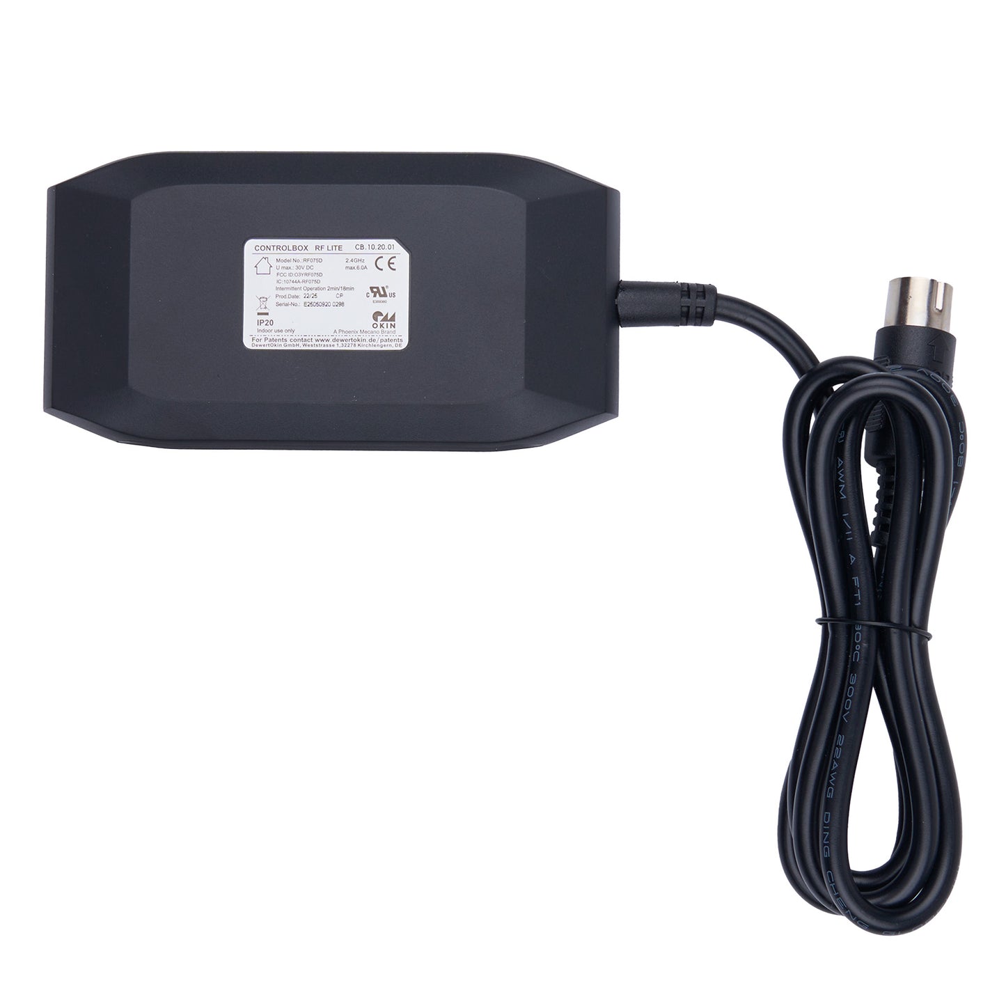 OKIN RF075D RF Lite Wireless Remote Controller + Receiver Control Box Kit for Adjustable Bed