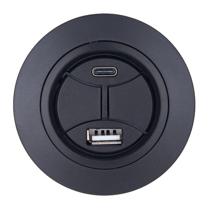 Round 2-Button 5 Pin Switch for Recliner RB00100225 RK23300225X000(L)  W/ Type A & Type C Charging Port