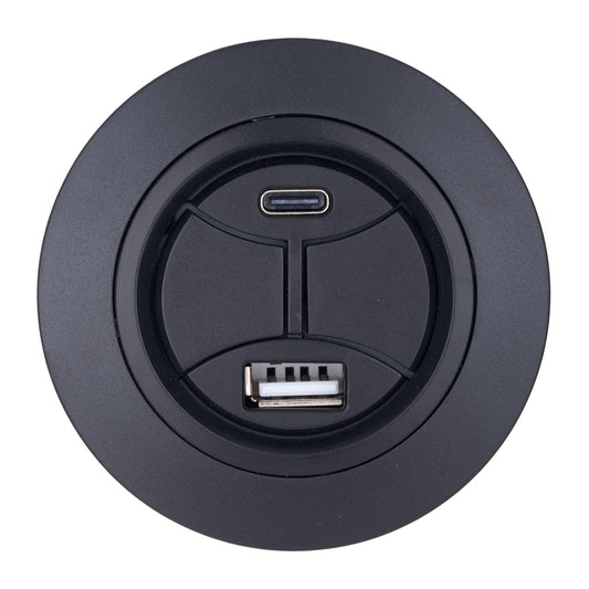 Round 2-Button 5 Pin Switch for Recliner RB00100225 RK23300225X000(L)  W/ Type A & Type C Charging Port
