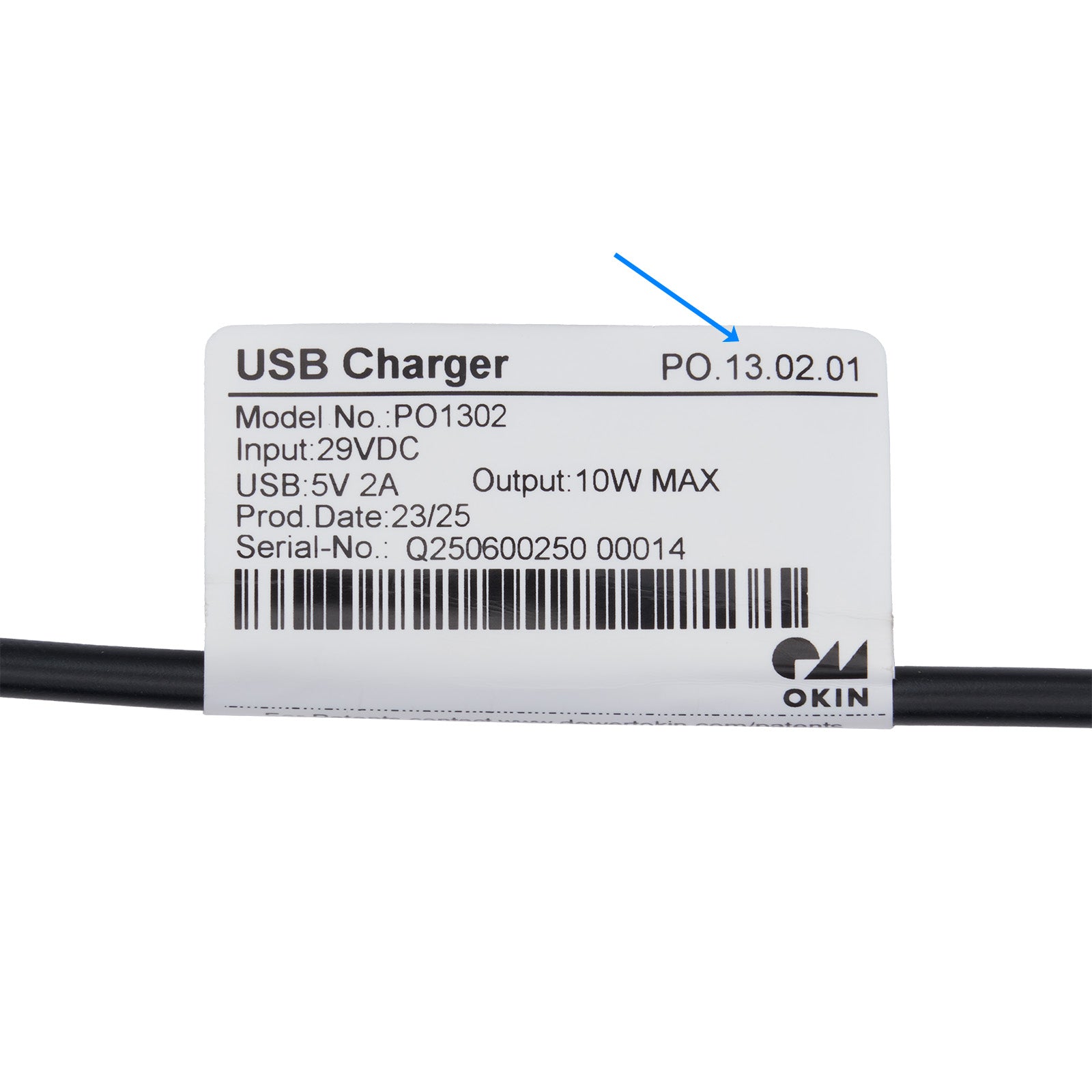 OKIN PO.13.02.01 Round USB Charger tag