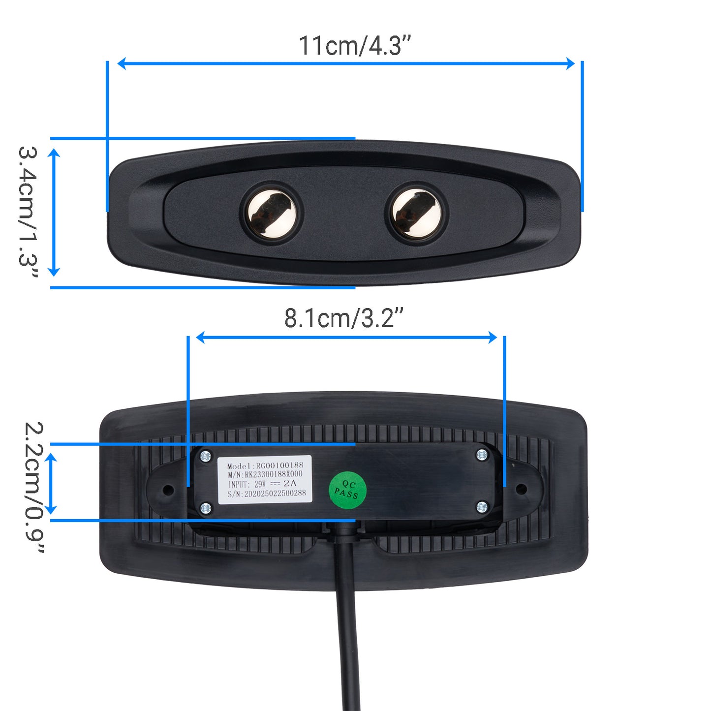 RG00100188 RK23300188X000 2-Button 5 Pin Switch for Armless Recliner Middle Seat Sectional