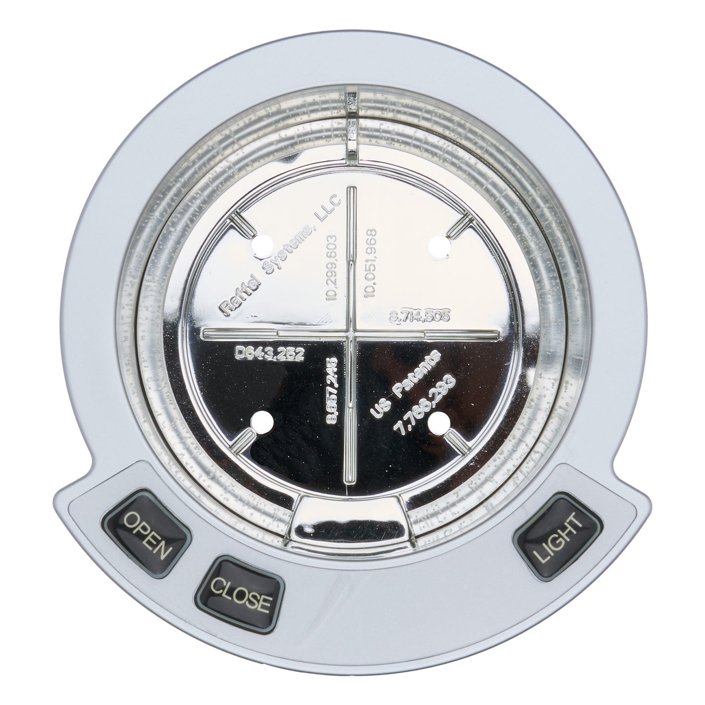 Top view of Raffel ICH LR cup holder controller