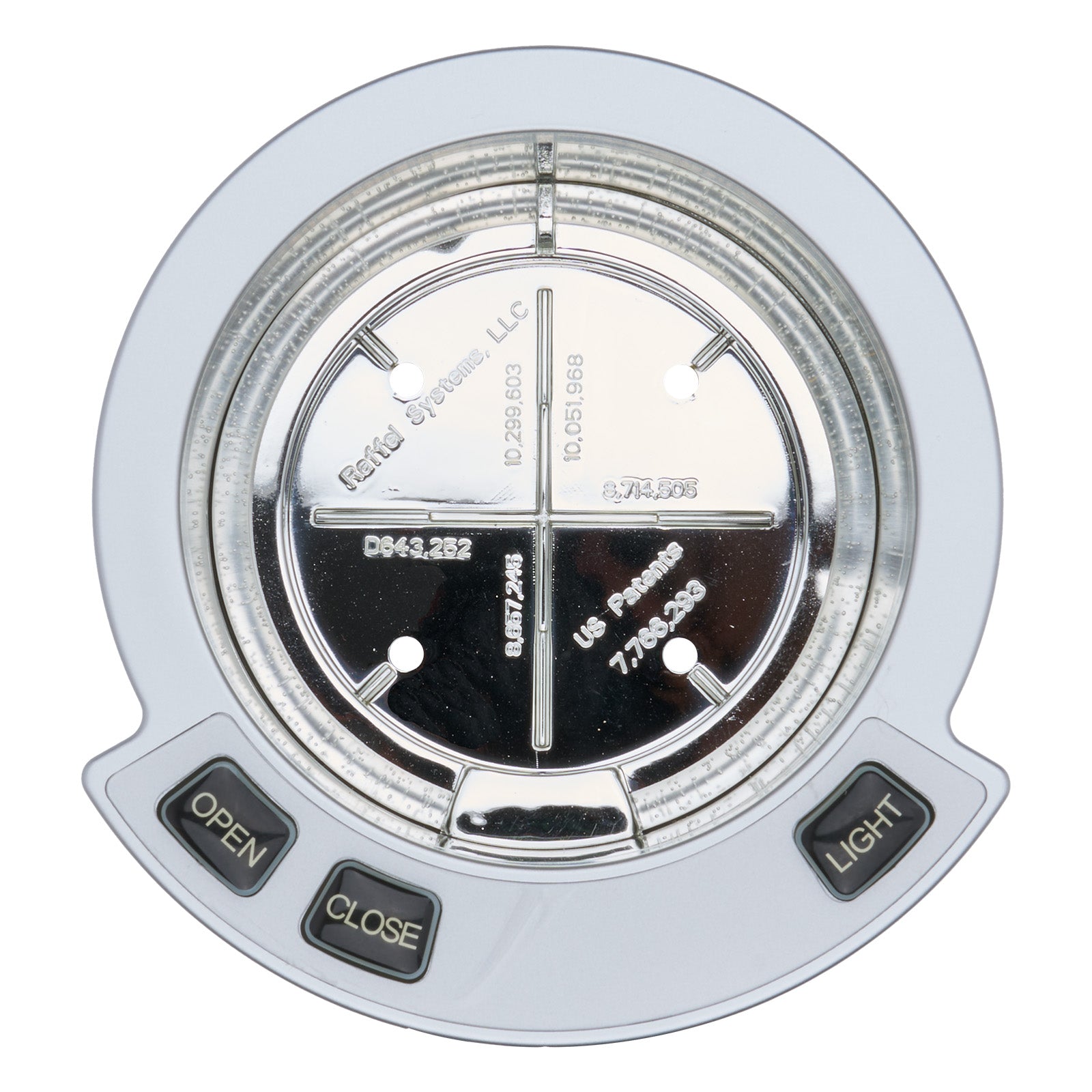 Top view of Raffel ICH LR cup holder controller