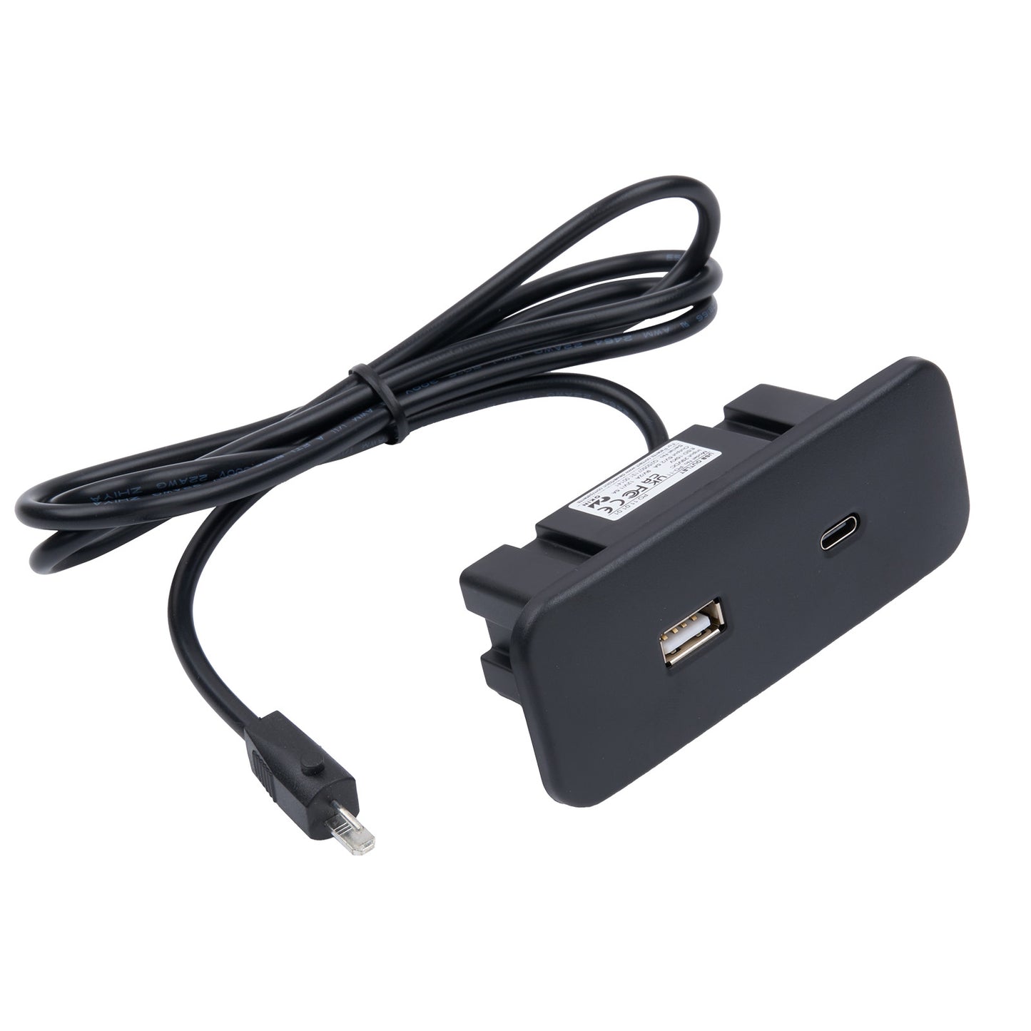 OKIN PO.11.01.01 USB Outlet - Type A + Type C, Rectangular with 2-Pin Male Plug