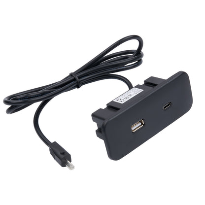 OKIN PO.11.01.01 USB Outlet - Type A + Type C, Rectangular with 2-Pin Male Plug