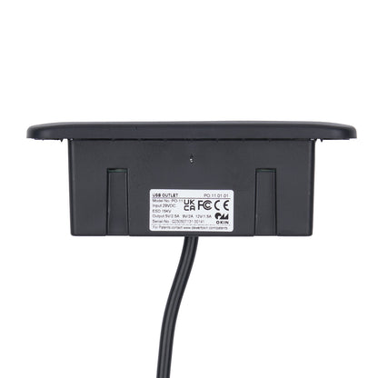 OKIN PO.11.01.01 USB Outlet - Type A + Type C, Rectangular with 2-Pin Male Plug