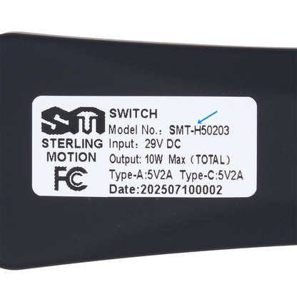 SMT-H50203 5-Button 5-Pin Remote Controller for Power Recliner with USB Type C & Backlit
