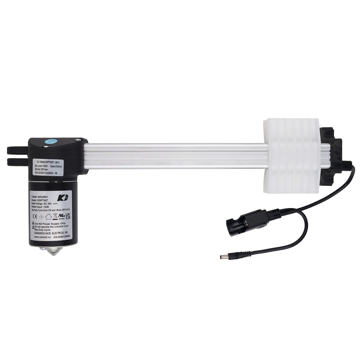 Pump with a black connector on a white background