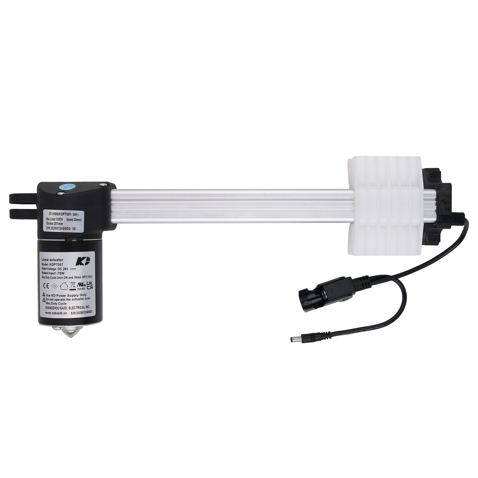 Pump with a black connector on a white background