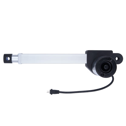 Mechanical component with a white shaft and black housing on a white background