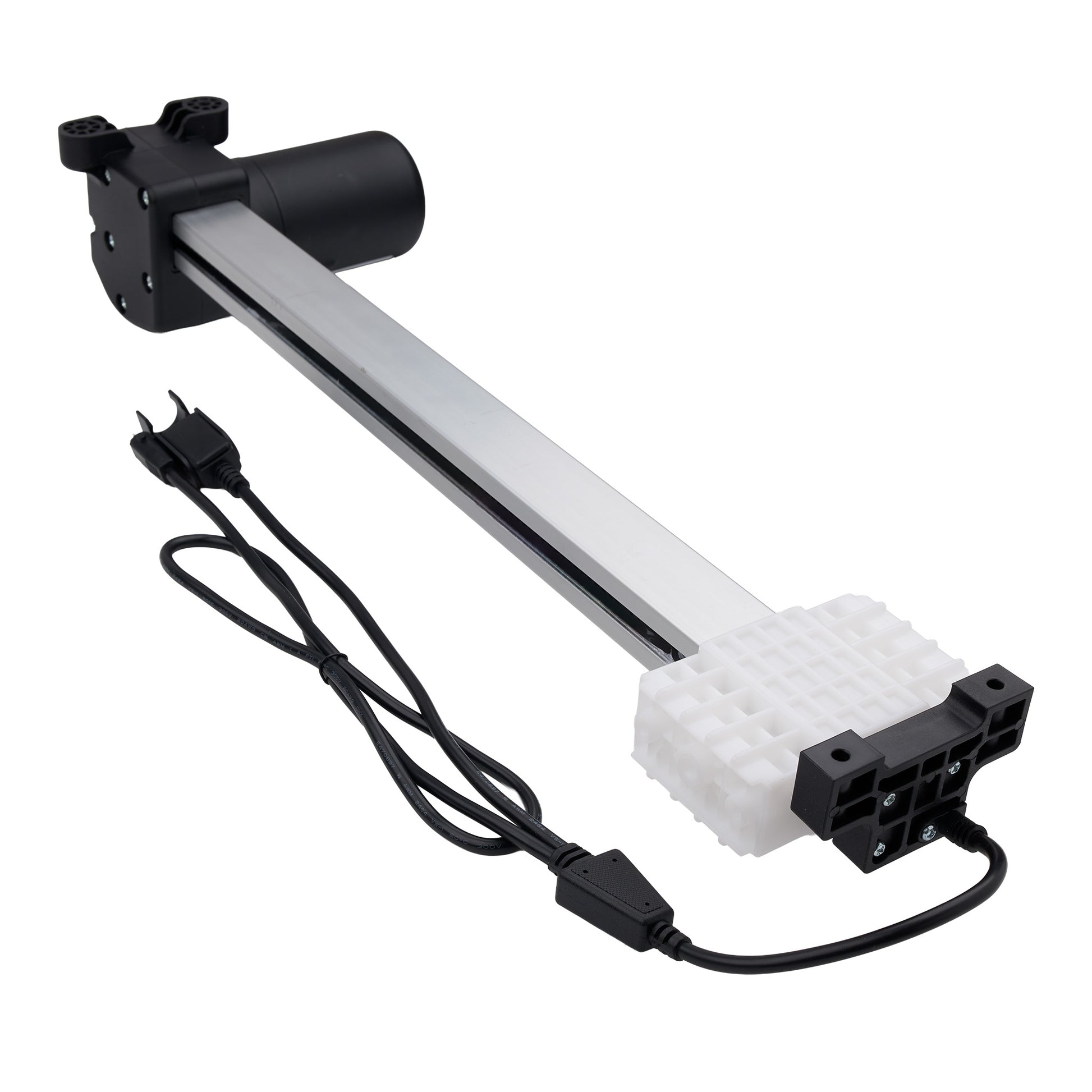 Aquarium light fixture with power cord on a white background