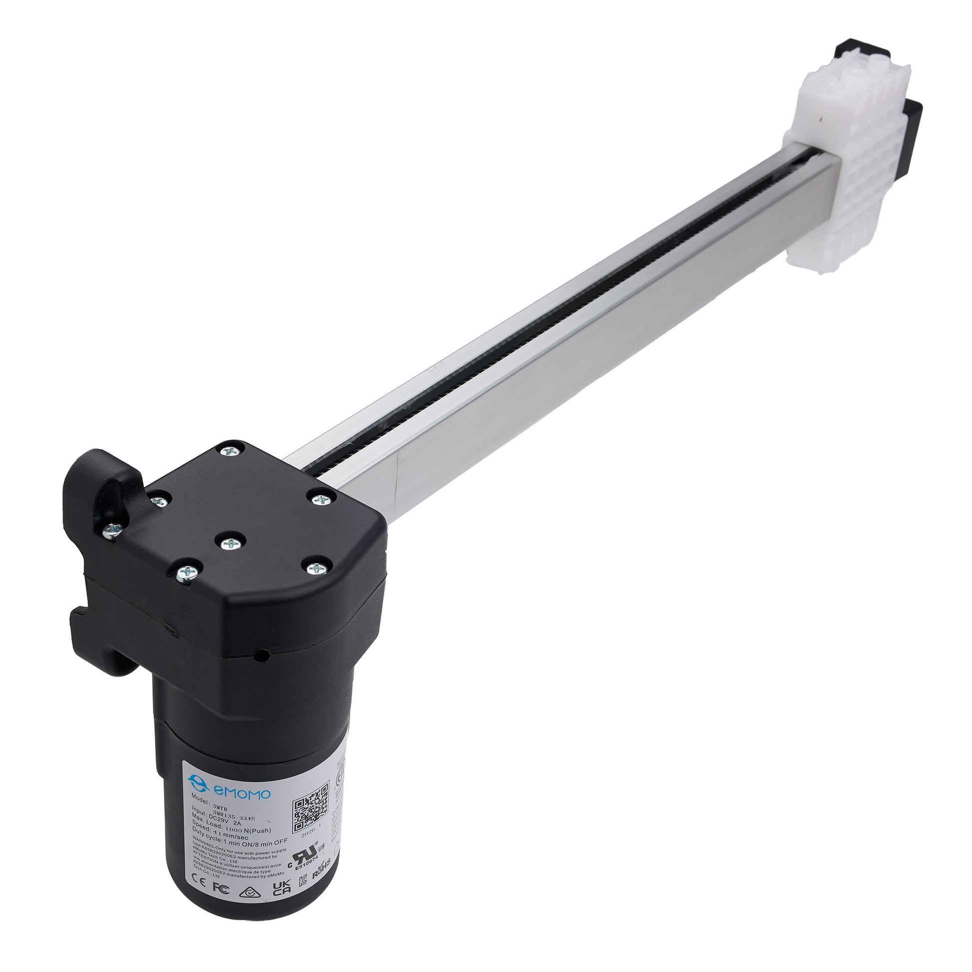 Actuator with a long arm on a white background