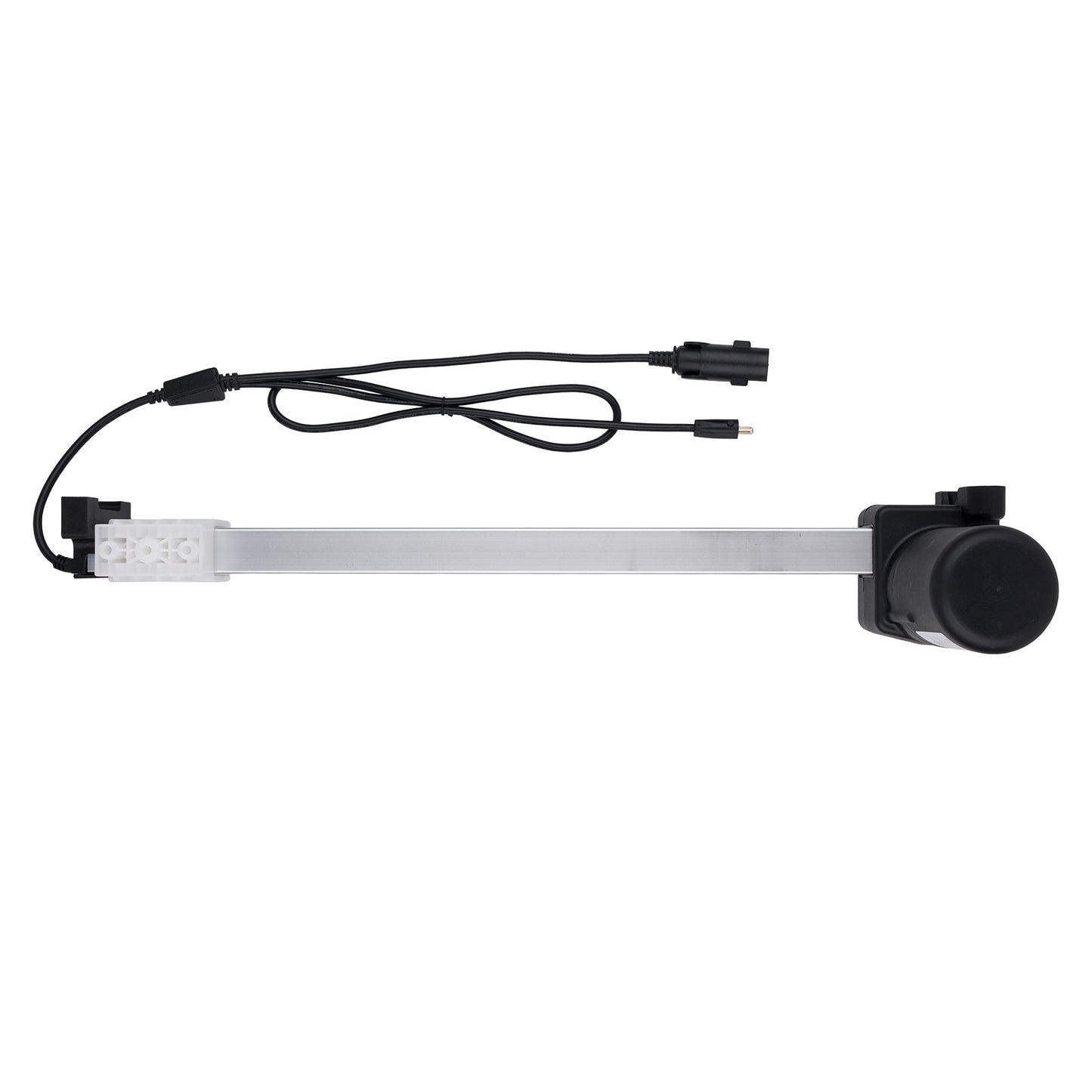 LED light bar with black cable on a white background