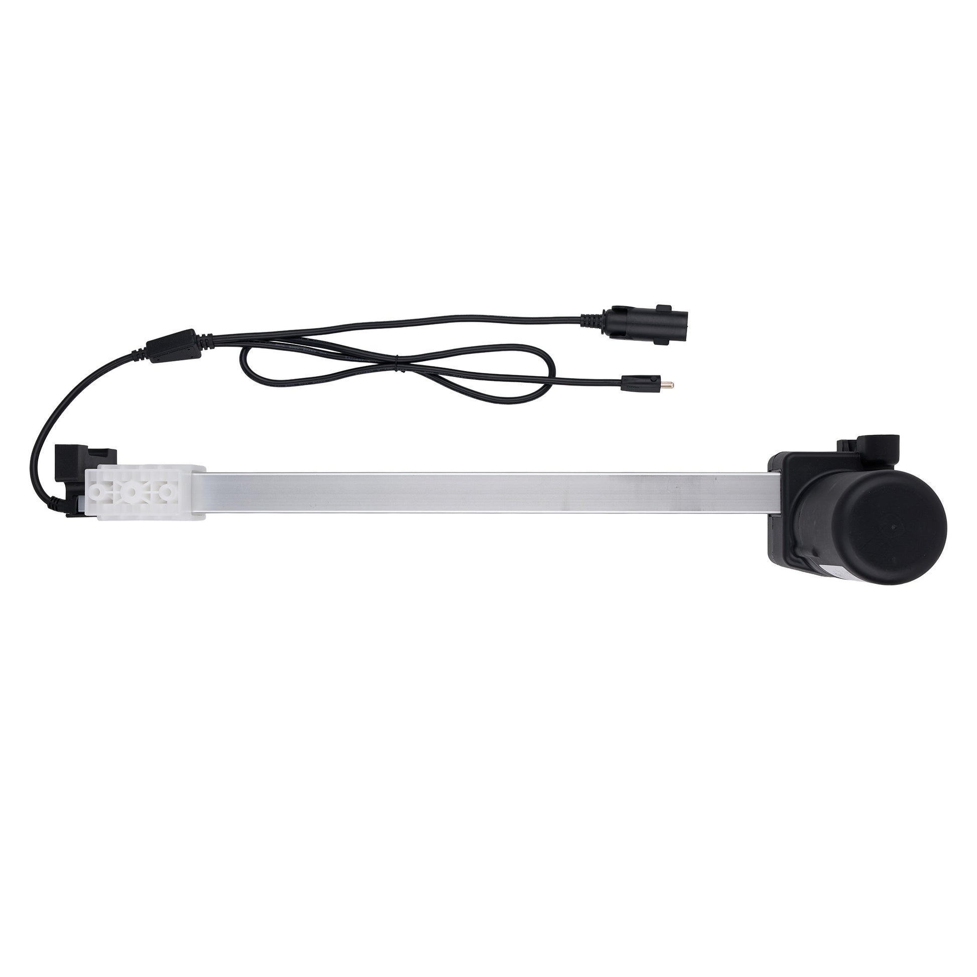 LED light bar with black cable on a white background