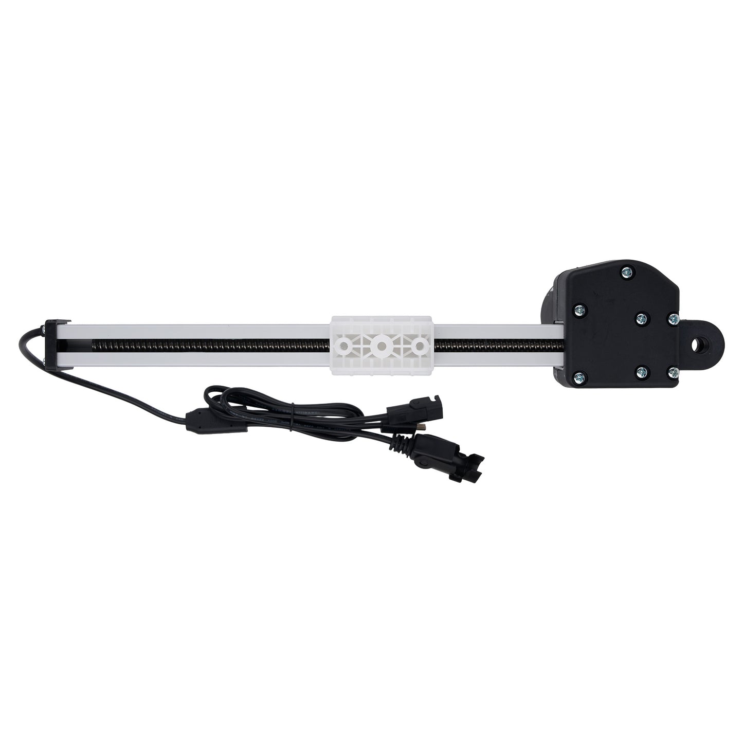 Linear actuator with power cable on a white background