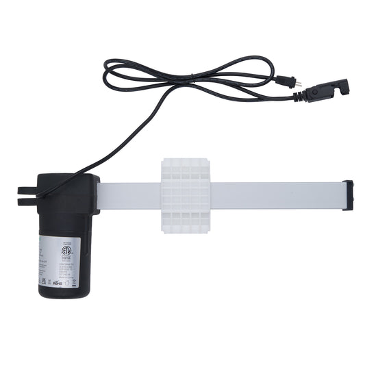 Small black pump with a white hose on a white background