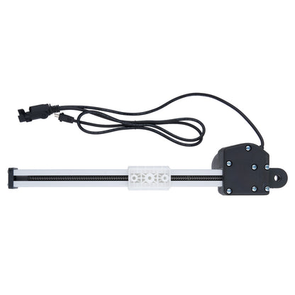 Mechanical linear actuator with cable on a white background