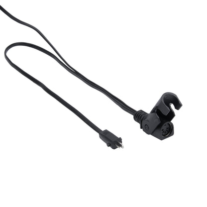 Black lanyard with a clip on a white background