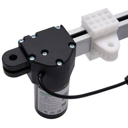 Black mechanical component with wiring on a white background