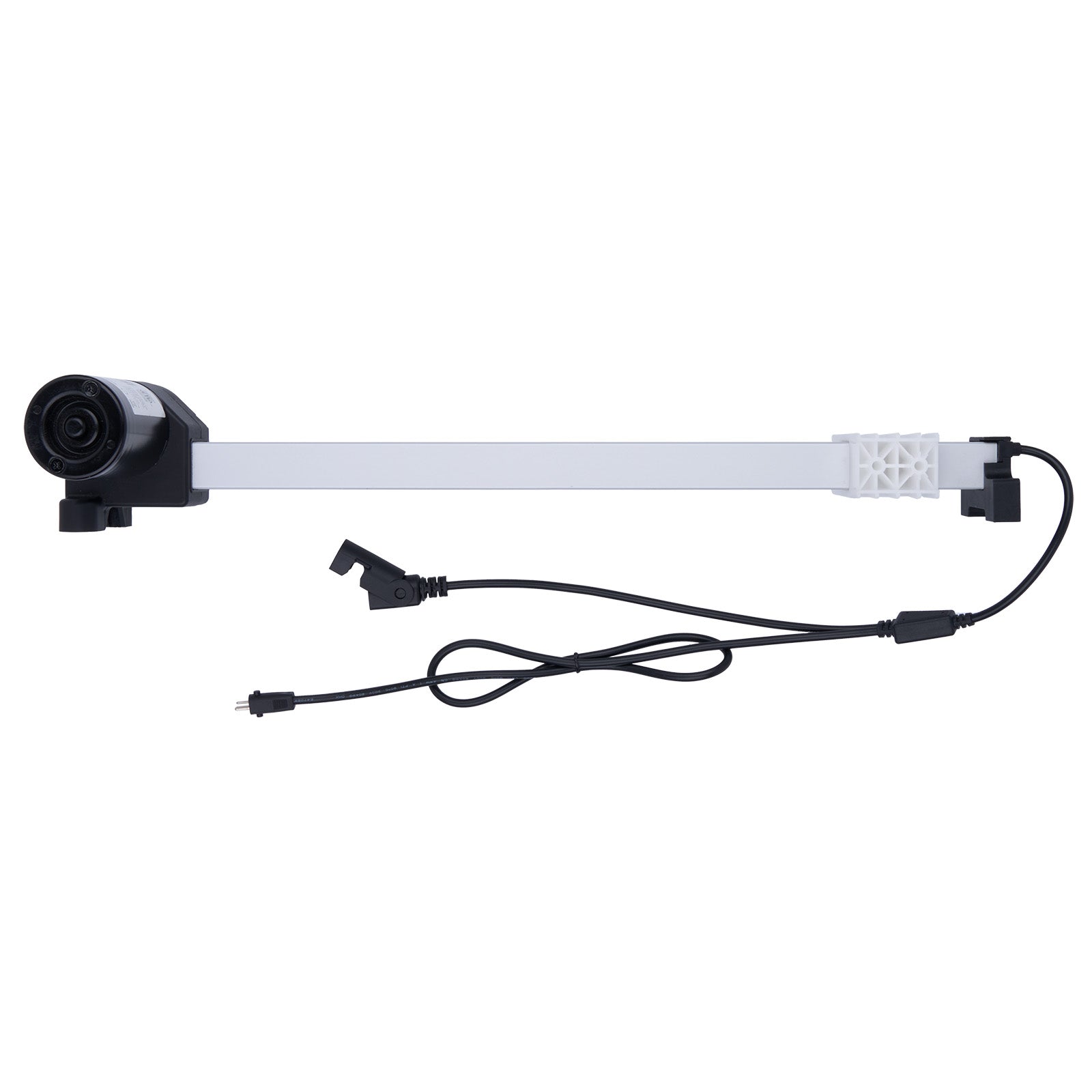 Electronic device with a cable on a white background