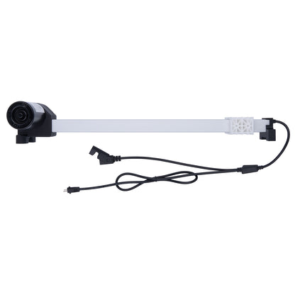 Electronic device with a cable on a white background