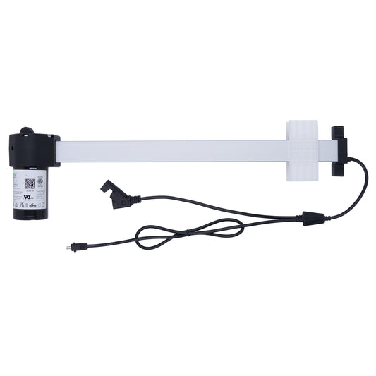 Mechanical arm with joints and cables on a white background