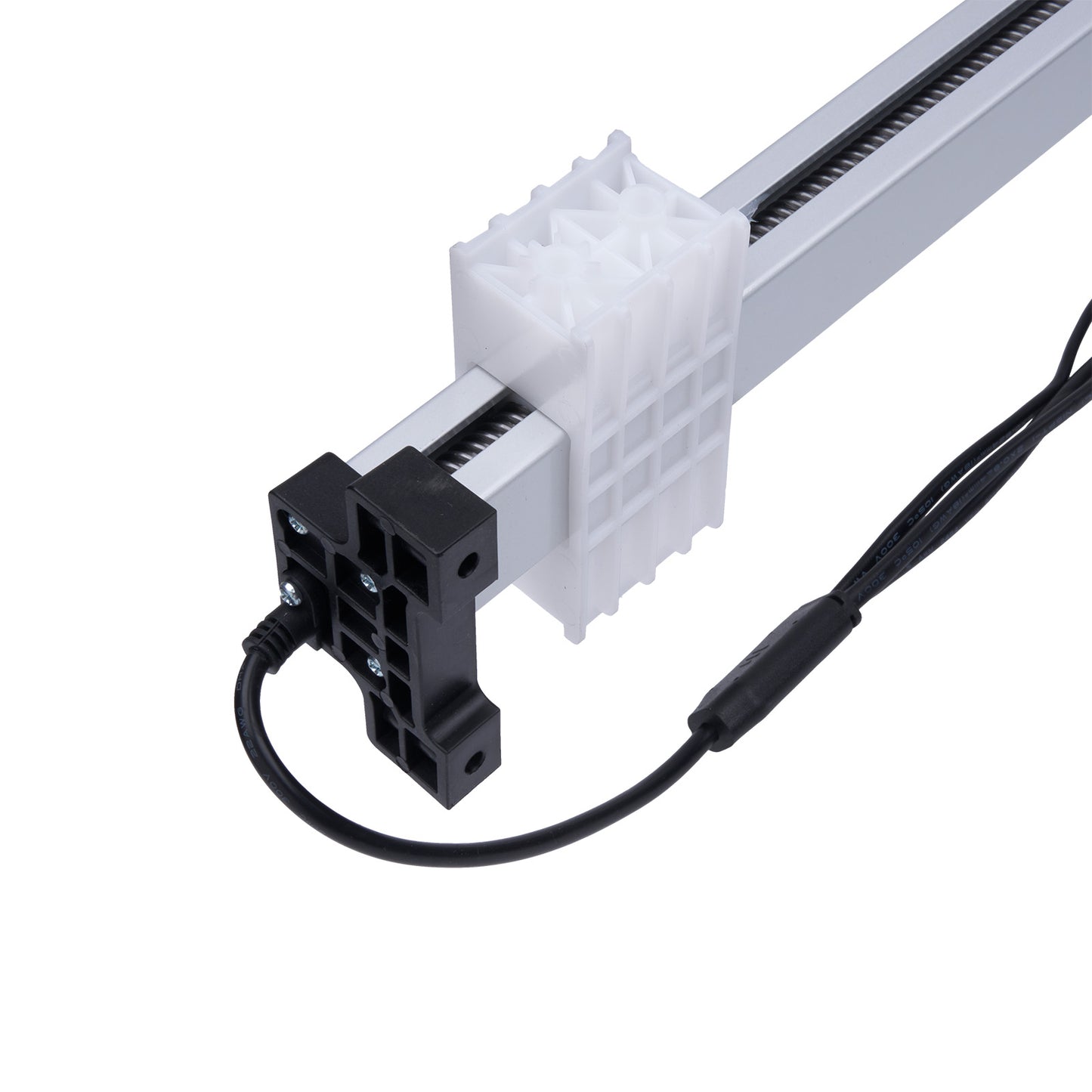 Mechanical component with a cable on a white background