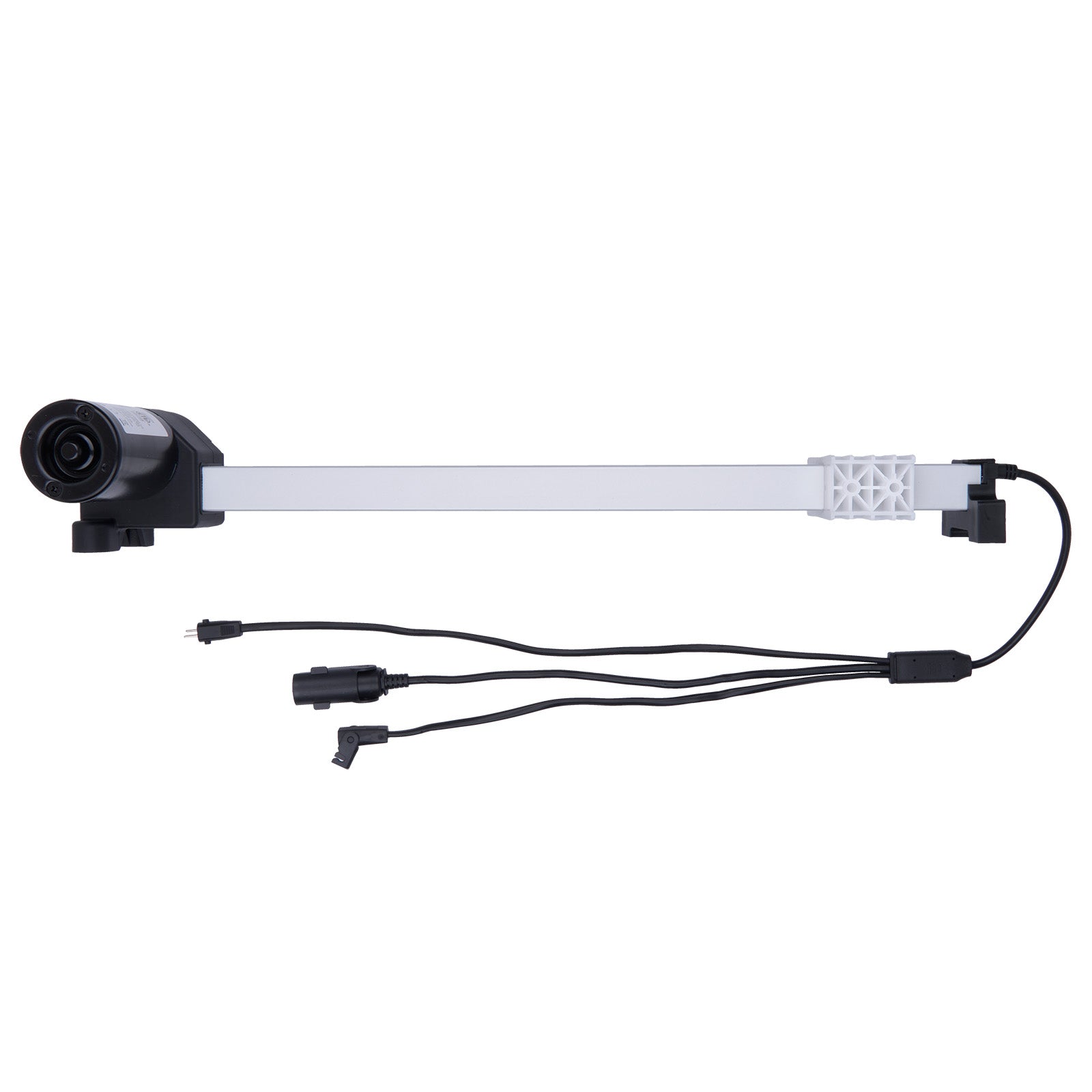 Light bar with camera and connectors on a white background
