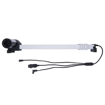 Light bar with camera and connectors on a white background