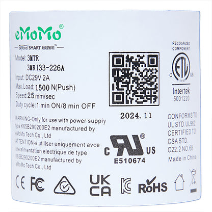 eMoMo 3MTR 3MR133-226A Linear Actuator for Power Recliner Lift Chair