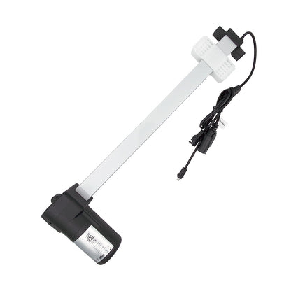 A white eMoMo 3MTR C329-159330B linear actuator with a black connection cable, designed for recliner or lift chair use.