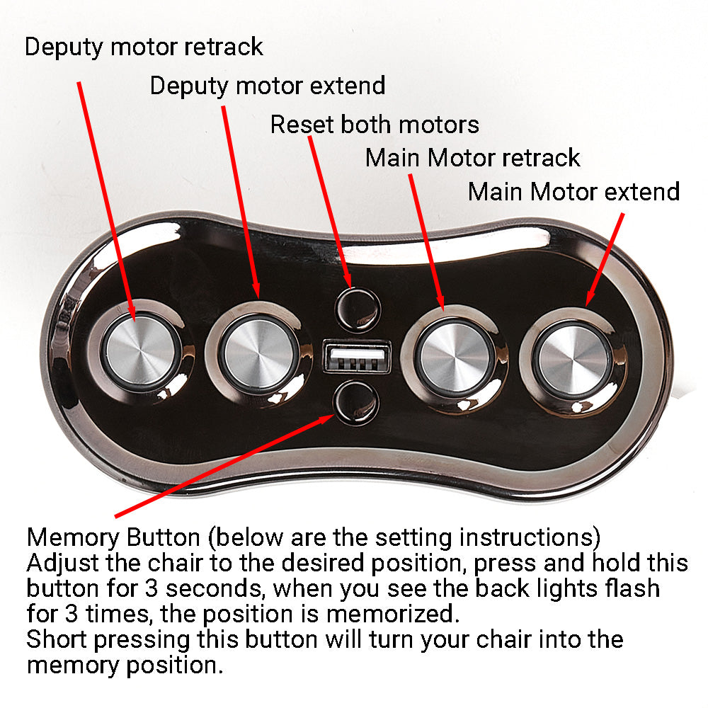 OKIN JLDK.60.06.01 Switch for Recliner Lift Chair 6 Button with USB