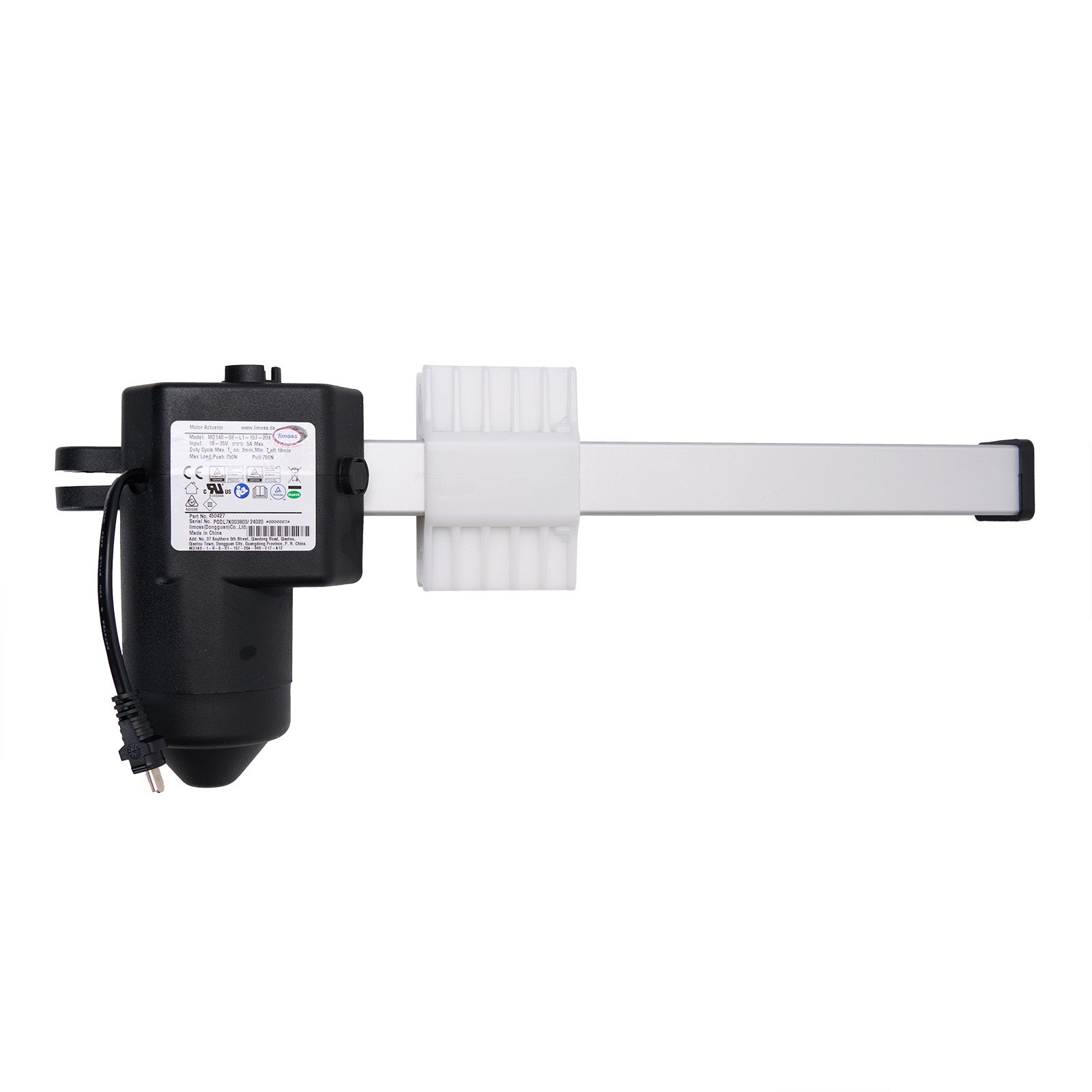 Black and white mechanical device on a white background