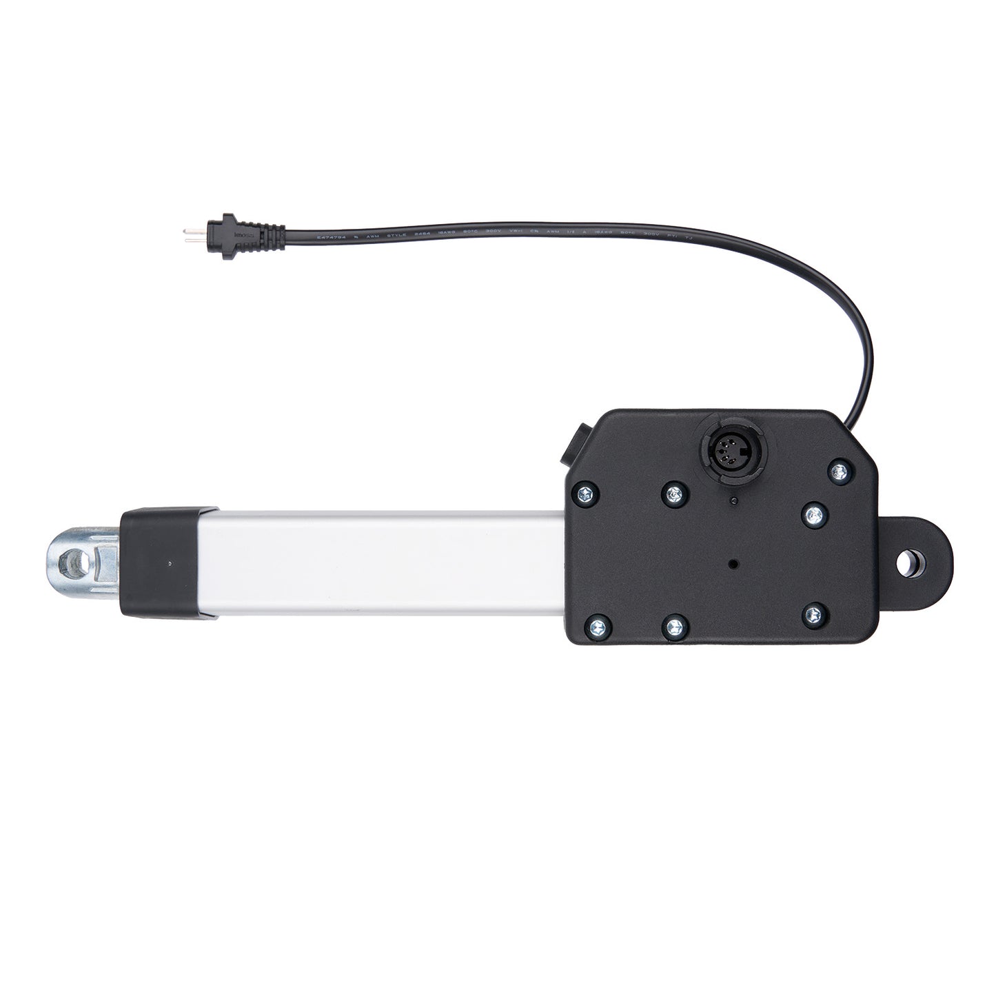 Mechanical actuator with a cable on a white background