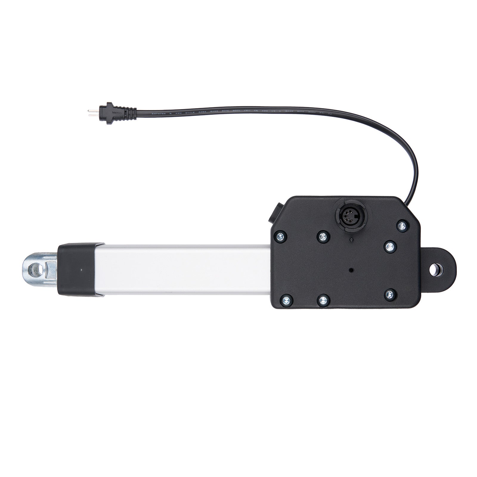 Mechanical actuator with a cable on a white background