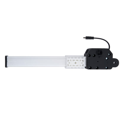 Mechanical arm with a white arm and black base on a white background