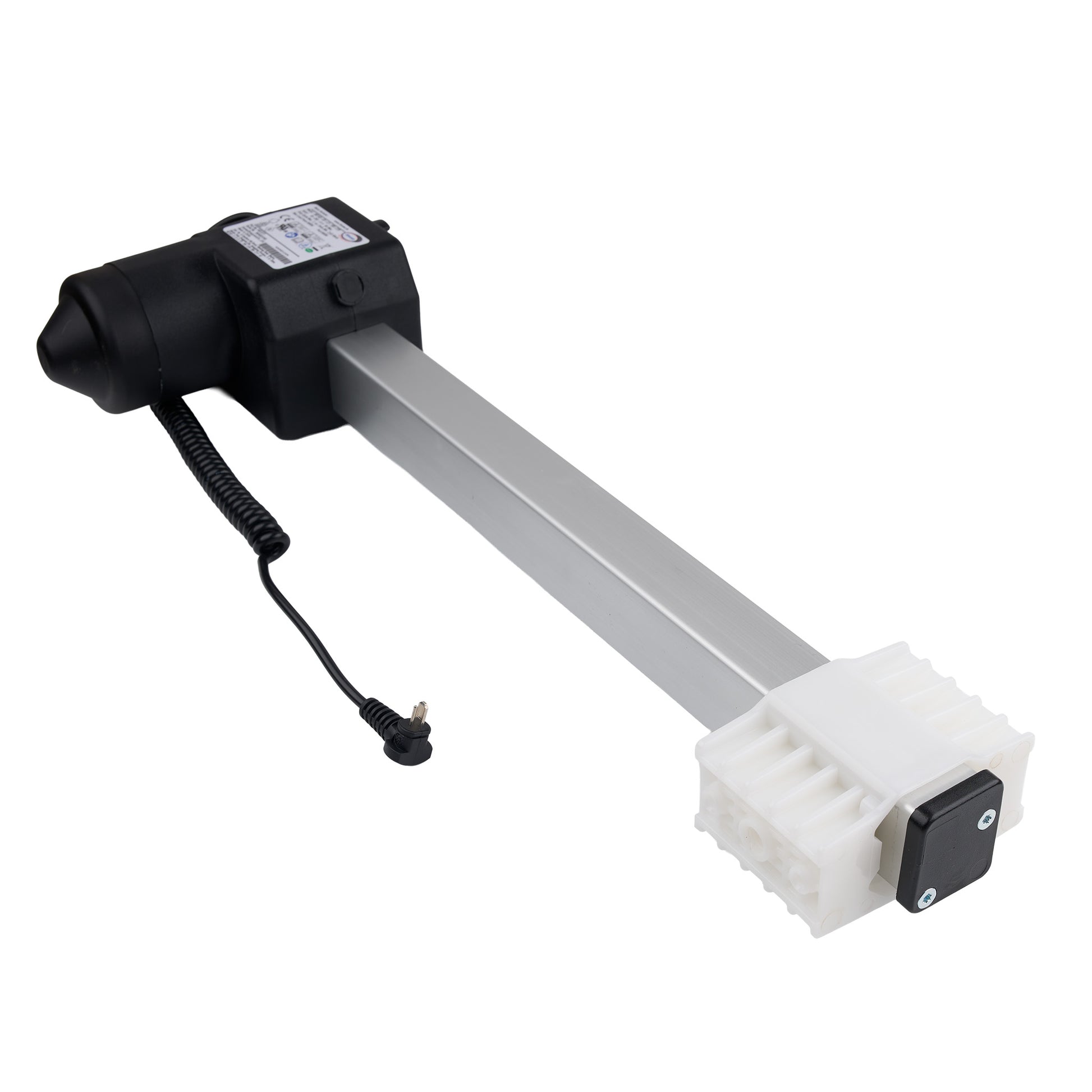 Mechanical arm with a motor on a white background