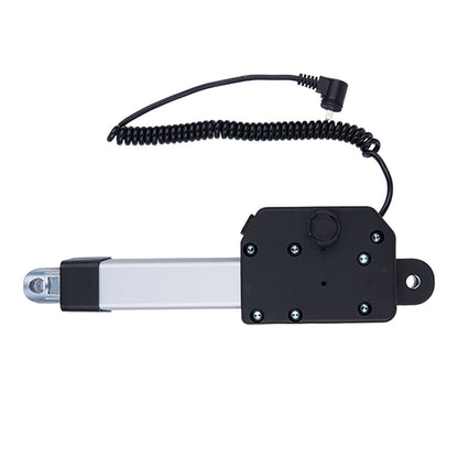 Mechanical arm with a coiled cable on a white background