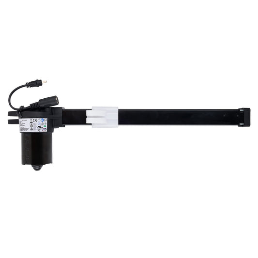 Black and transparent cylindrical device with a power cord on a white background