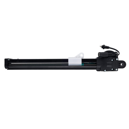 Black mechanical component on a white background