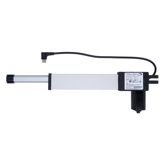 Linear actuator with cable on a white background