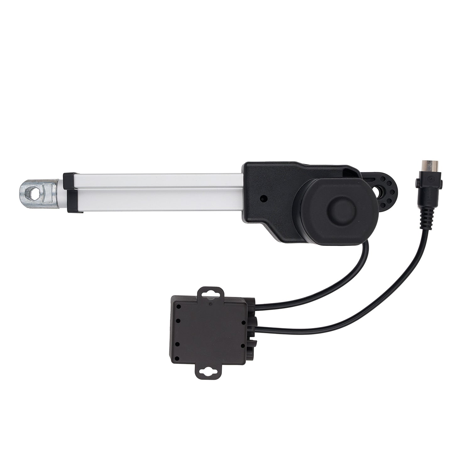 Electrical actuator with wiring on a white background