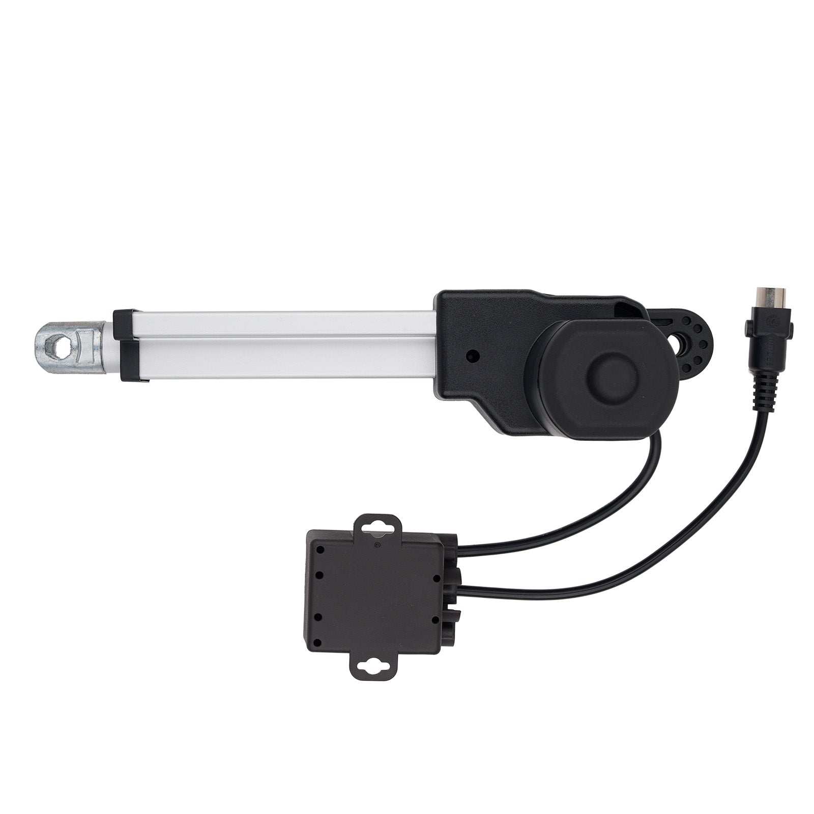 Electrical actuator with wiring on a white background