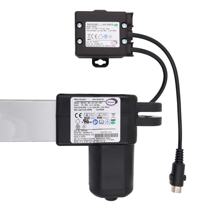 Motorized slider with electronic components on a white background