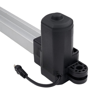 Black electric挺杆 with white rod on a white background