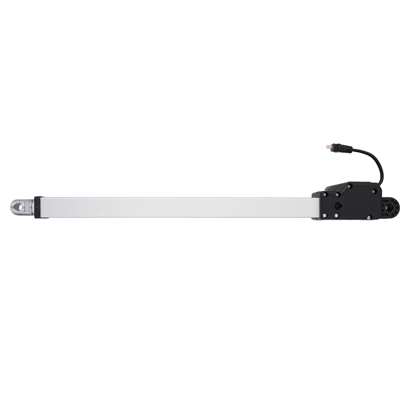 Electric linear actuator with power cable on a white background