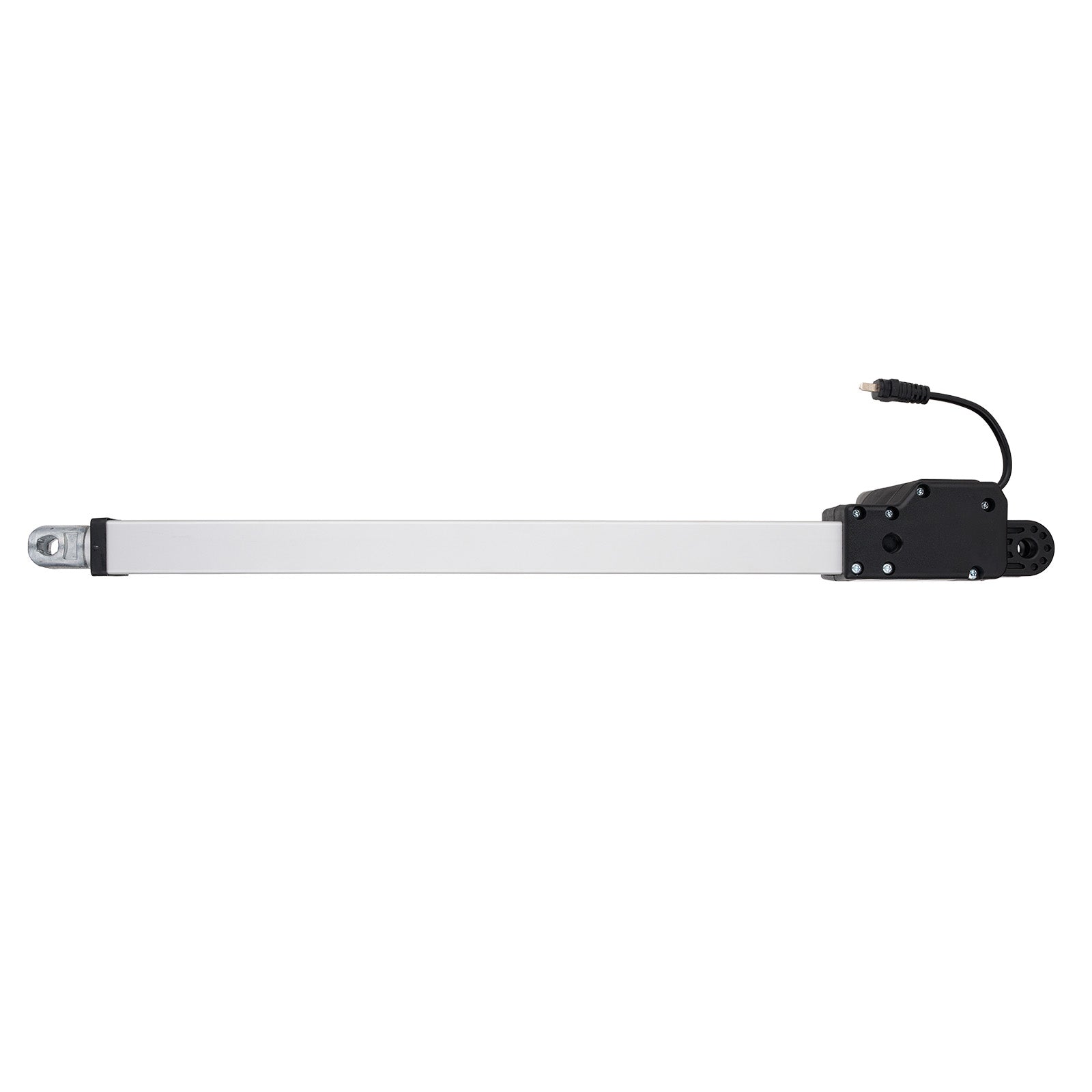 Electric linear actuator with power cable on a white background