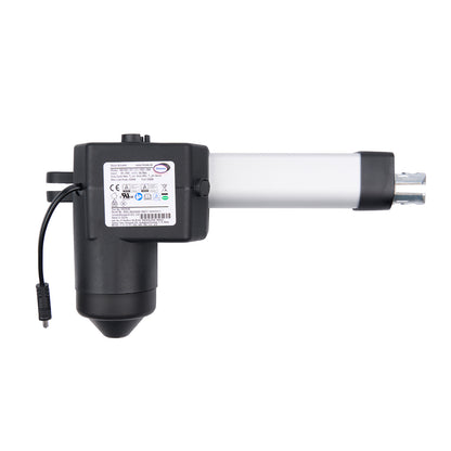 Black and white actuator on a white background